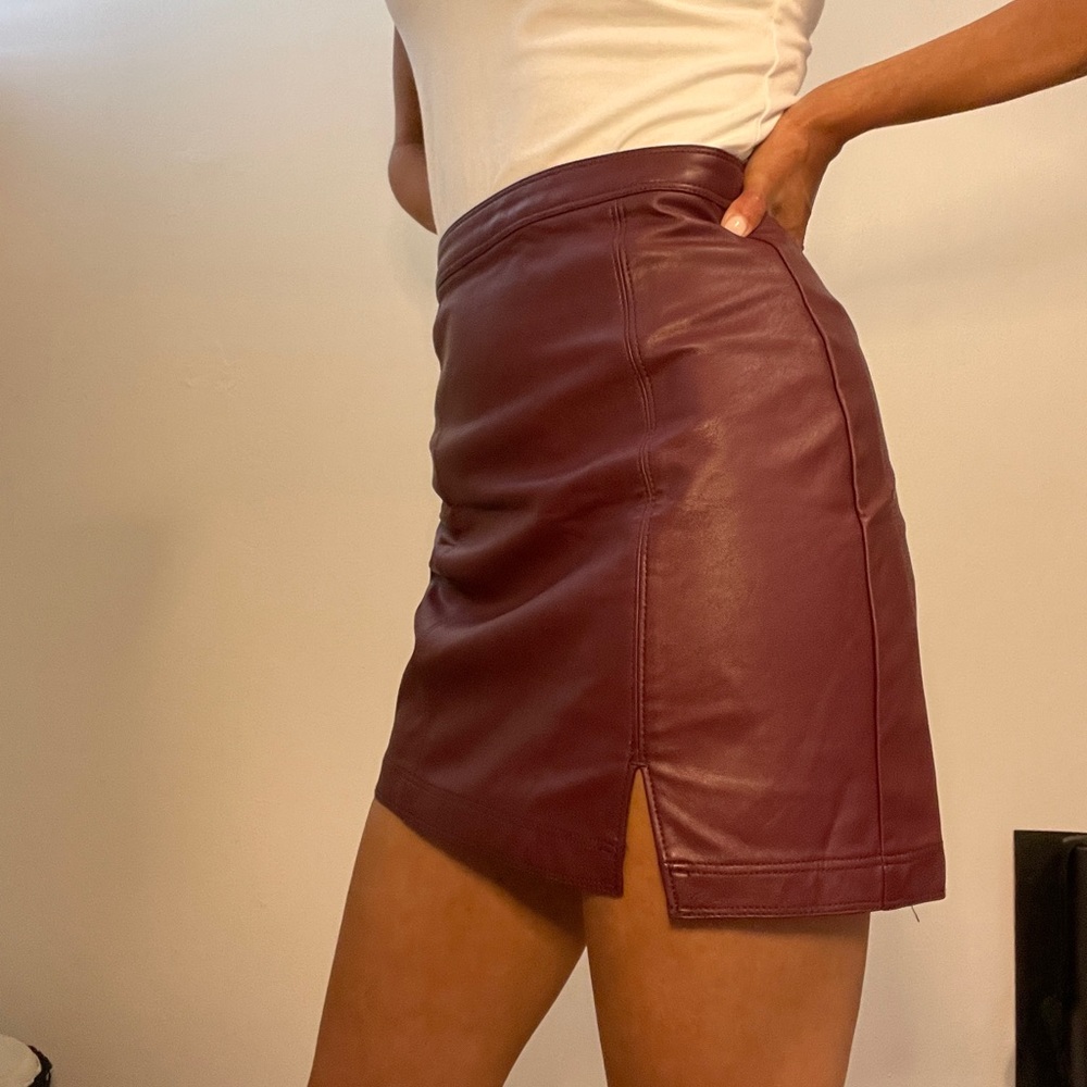 Abercrombie & Fitch Womens Faux Leather Skirt
